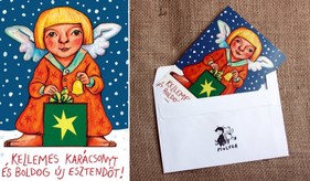 Karácsonyi angyalka képeslap - Szántói Krisztián